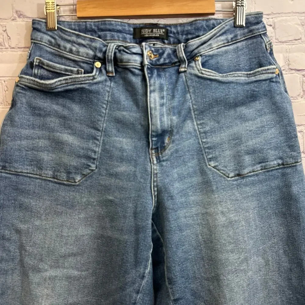 Judy Blue High Waisted Barrel Stitch Thru Pocket Blue Jeans Women's 16W
